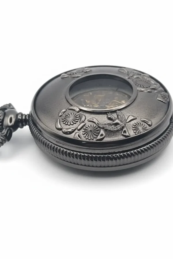 FAC-004-pocket-watch-2 Clear View Half Hunter Pewter And Gold Pocket Watch product image