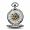 Intricate Patterned Silver Half Hunter Pocket Watch product image