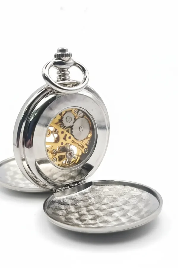 Polished Silver Full Hunter Pocket Watch product image