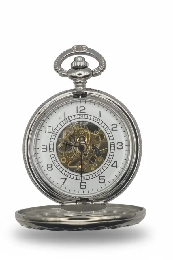FAC-011-pocket-watch-1 Intricate Rose Half Hunter Pocket Watch product image