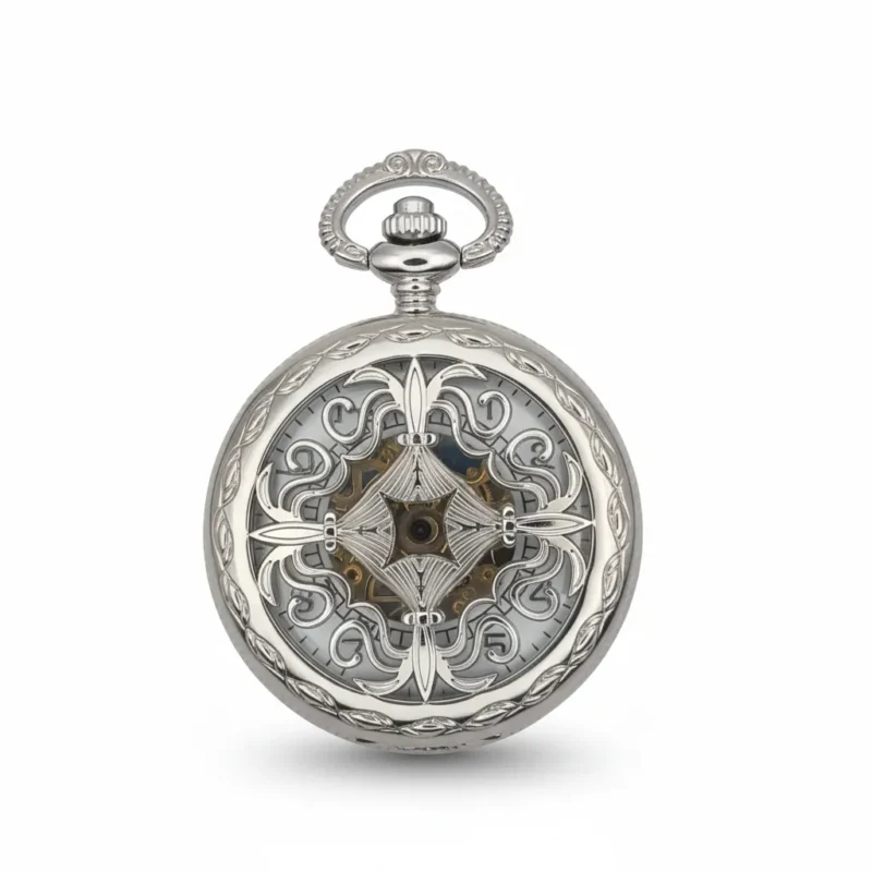 Intricate Rose Half Hunter Pocket Watch