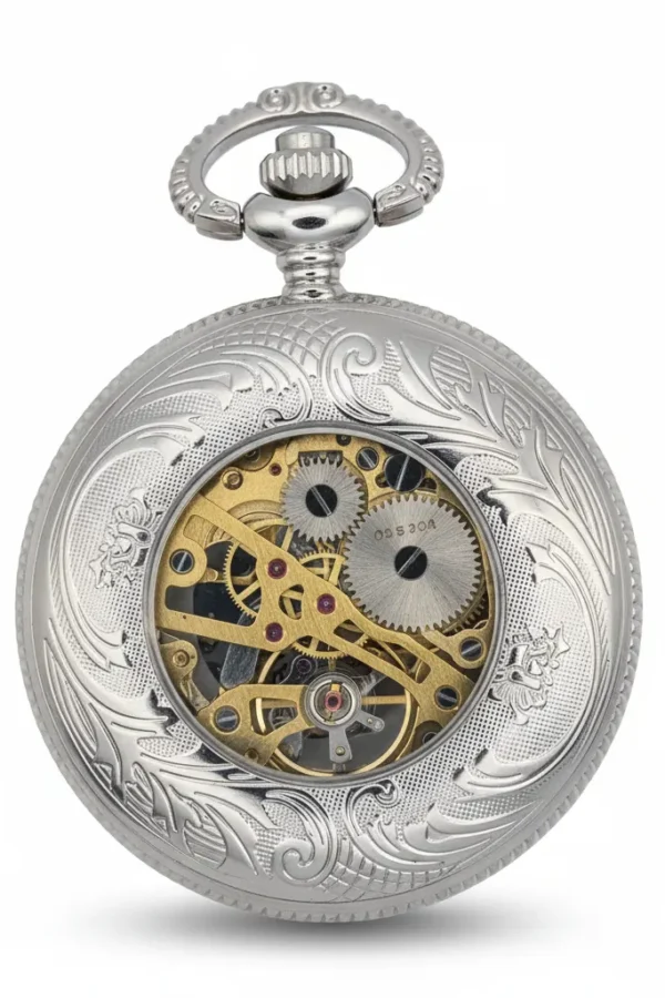FAC-011-pocket-watch-3 Intricate Rose Half Hunter Pocket Watch product image