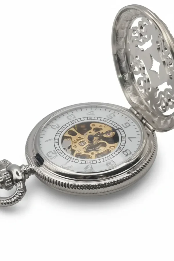 FAC-011-pocket-watch-4 Intricate Rose Half Hunter Pocket Watch product image