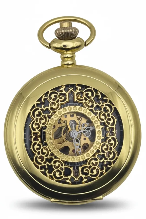 FAC-018-pocket-watch-2 Intricate Gold Ring Half Hunter Pocket Watch product image