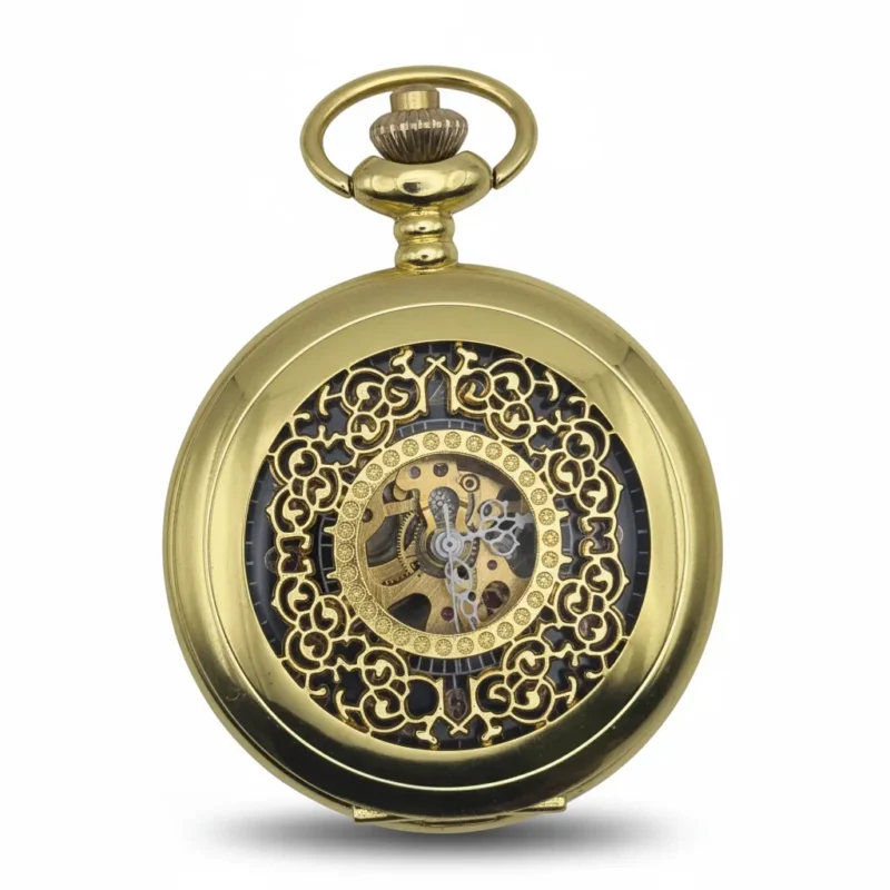 Intricate Gold Ring Half Hunter Pocket Watch