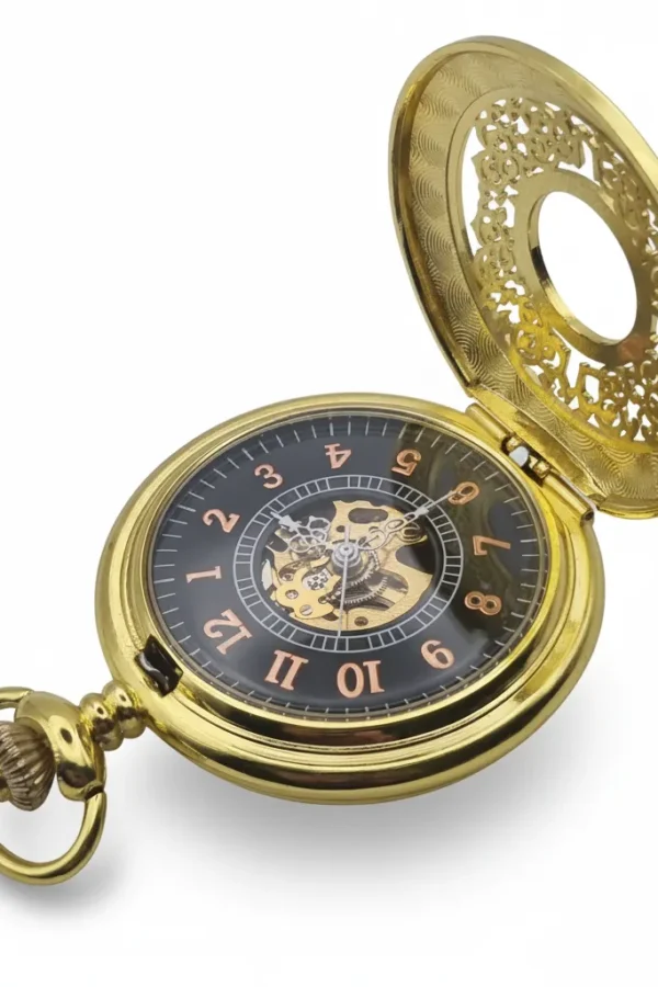 FAC-018-pocket-watch-4 Intricate Gold Ring Half Hunter Pocket Watch product image