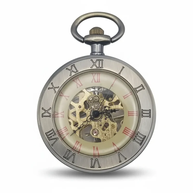 Dual Ringed Roman Numeral Pocket Watch