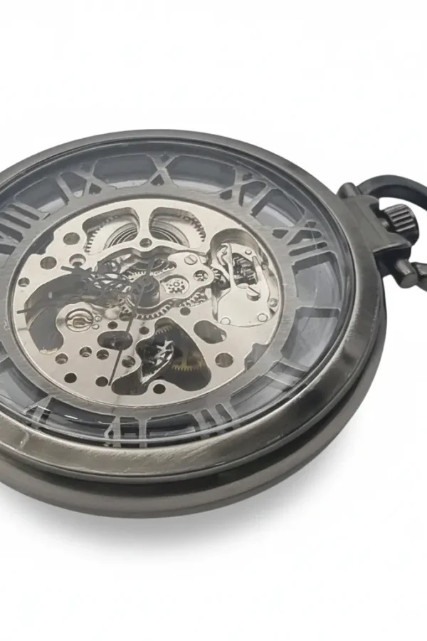 FAC-023-pocket-watch-3 Double Silver Roman Numeral Pocket Watch product image