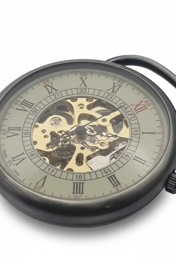 Leather Strap Skeleton Pocket Watch product image