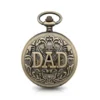 Red Numeral Brass "Dad" Half Hunter Pocket Watch product image