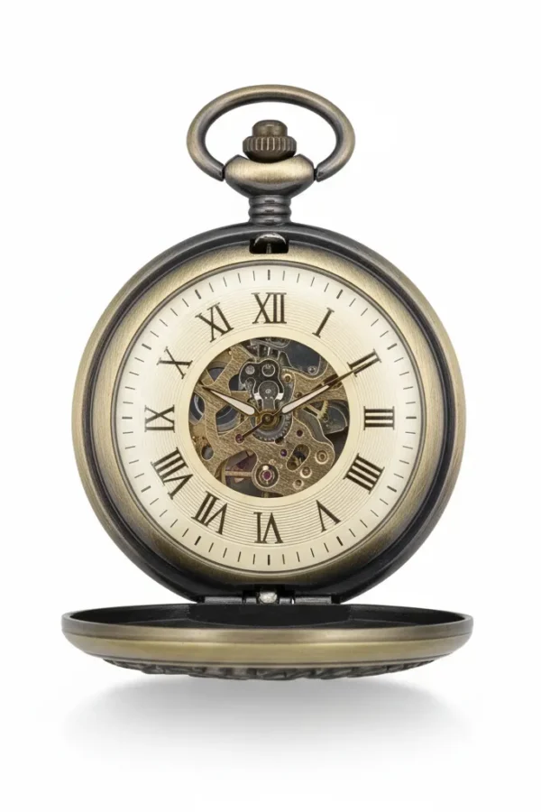 FAC-037-pocket-watch-1 Brass Wheel Pocket Watch | FOB & Co product image