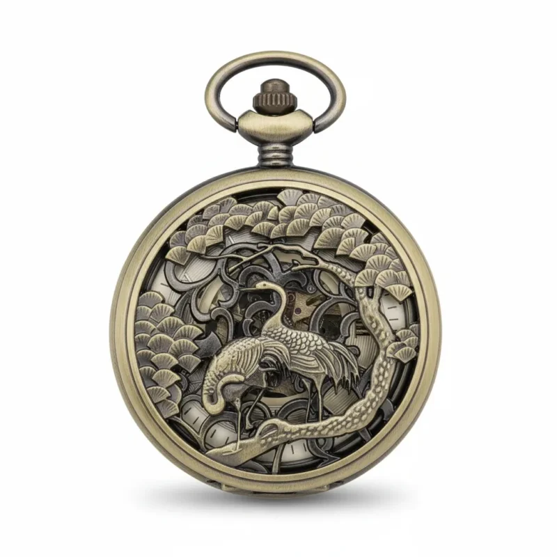 Brass Wheel Pocket Watch | FOB & Co product image