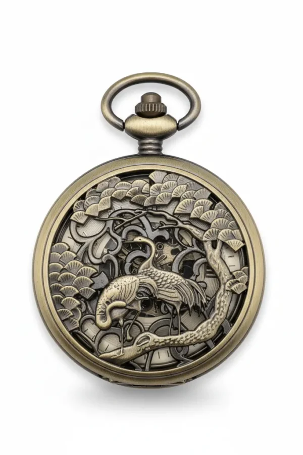 Brass Flamingo Pocket Watch | FOB & Co product image