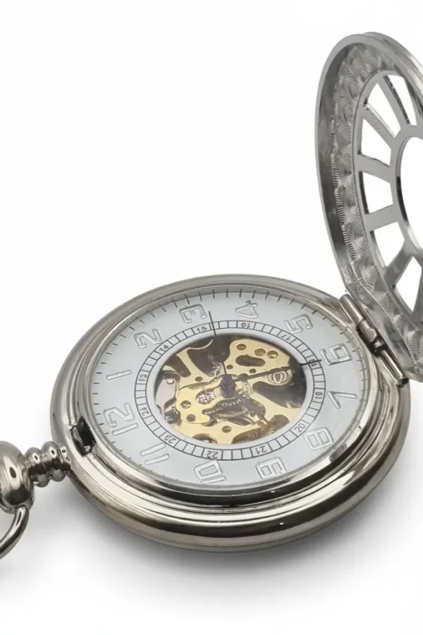 FAC-044-pocket-watch-4 Silver Spoked Half Hunter Pocket Watch product image