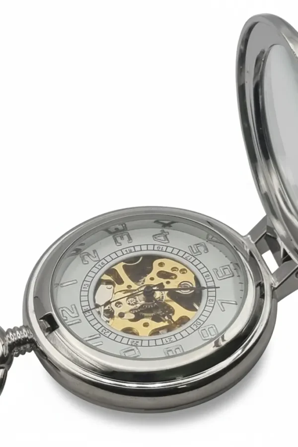 FAC-045-pocket-watch-1 Silver Classic Half Hunter Pocket Watch product image