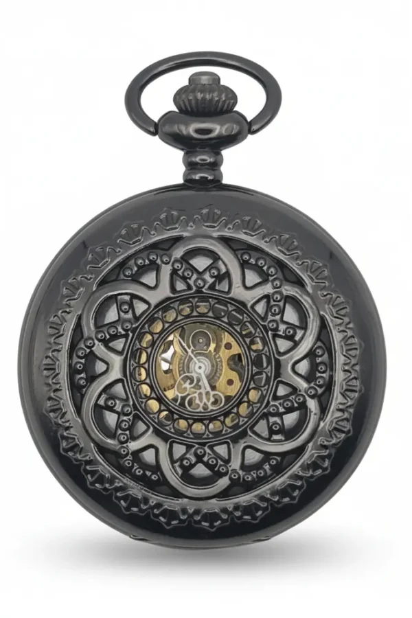 FAC-052-pocket-watch-2 Inter Weaving Arches Half Hunter Pocket Watch product image