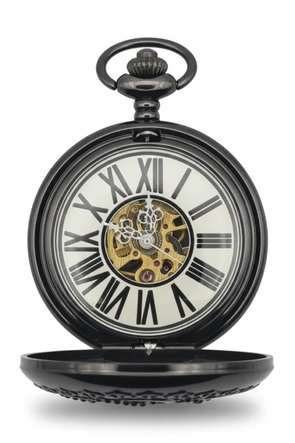 FAC-052-pocket-watch-3 Inter Weaving Arches Half Hunter Pocket Watch product image