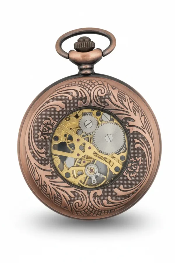FAC-065-pocket-watch-1 Brass Sunburst Half Hunter Pocket Watch product image