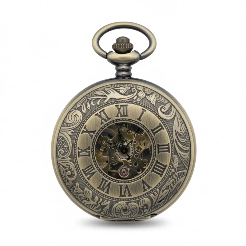 Dark Metal Rolling Half Hunter Pocket Watch product image