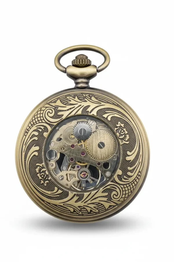 FAC-071-pocket-watch-1 Orange And Brown Jewelled Hunter Pocket Watch product image