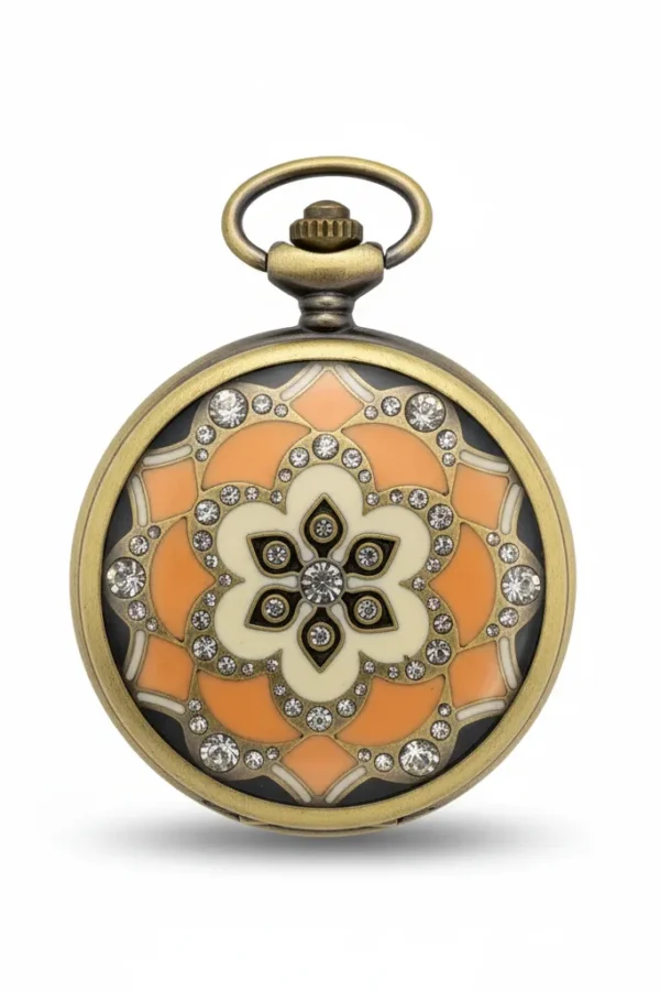 FAC-071-pocket-watch-2 Orange And Brown Jewelled Hunter Pocket Watch product image
