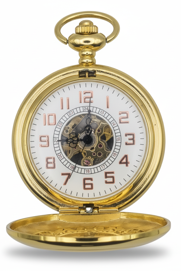FAC-074-pocket-watch-3 Gold Ringlet Half Hunter Pocket Watch product image