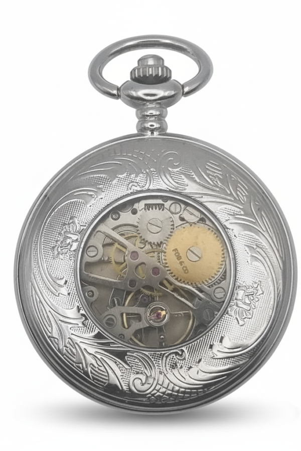 FAC-078-pocket-watch-3 Black Faced Half Hunter Pocket Watch product image