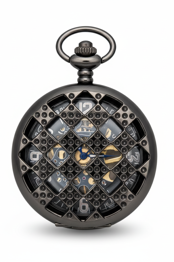 Checkered 5 Dice Half Hunter Pocket Watch product image