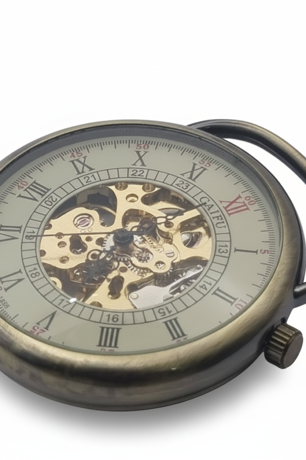 FAC-101-pocket-watch-3 Leather Strapped Gold Pocket Watch product image