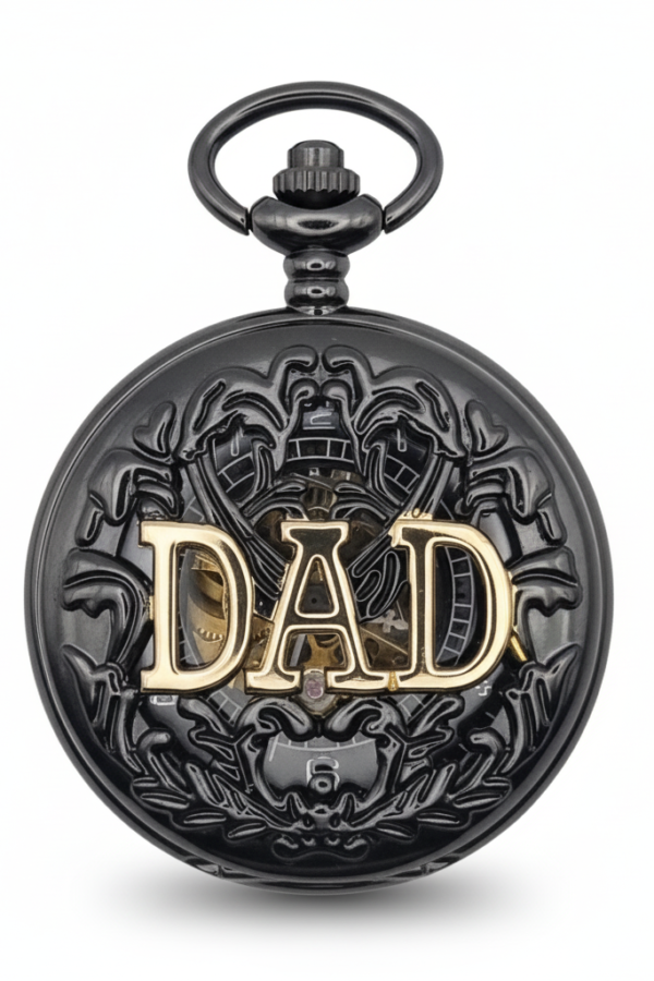 FAC-106-pocket-watch-1 Black and Gold Dad Hunter Pocket Watch product image