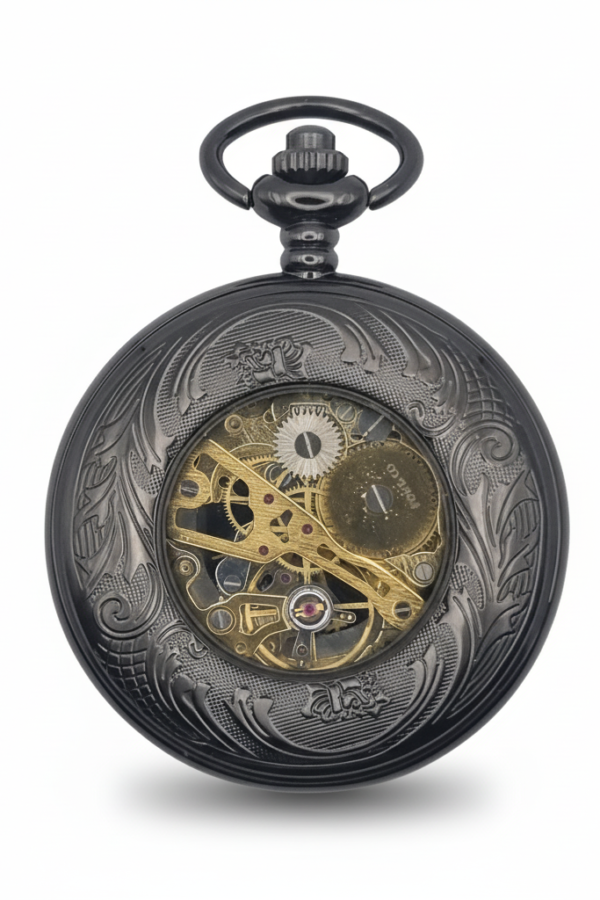 FAC-106-pocket-watch-2 Black and Gold Dad Hunter Pocket Watch product image