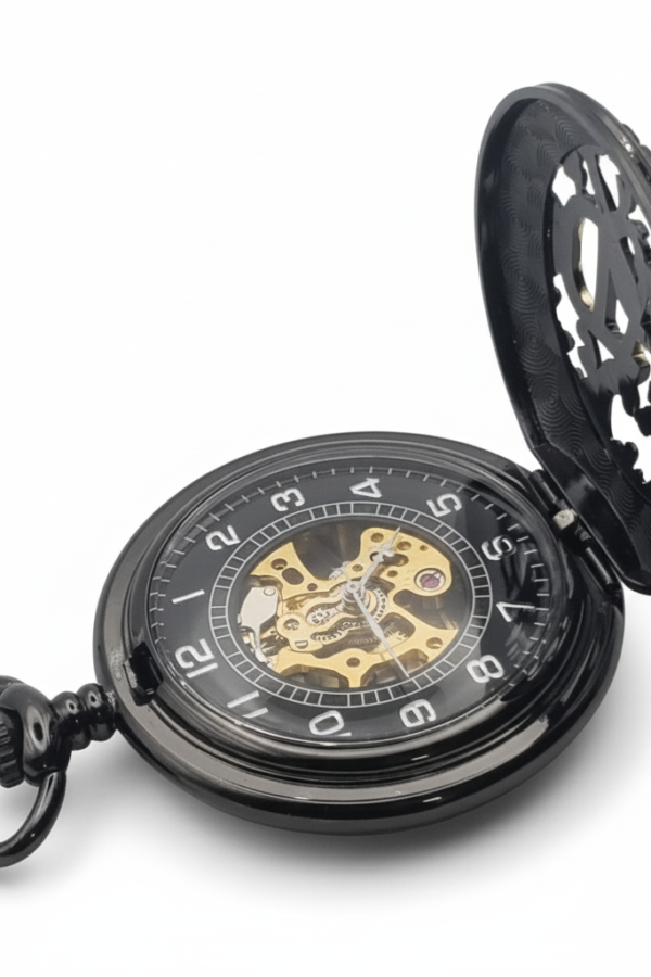 FAC-106-pocket-watch-4 Black and Gold Dad Hunter Pocket Watch product image