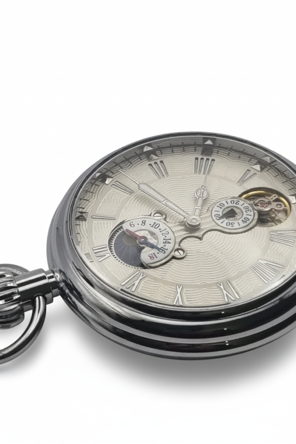 FAC-110-pocket-watch-3 Silver Mechanical Open Dial Pocket Watch product image