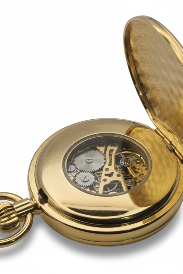 FAC-115-2-pocket-watch-3 Polished Gold Double Hunter Fob Watch product image