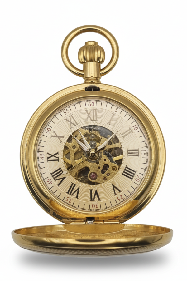 FAC-115-pocket-watch-3 Polished Gold Double Hunter Fob Watch product image