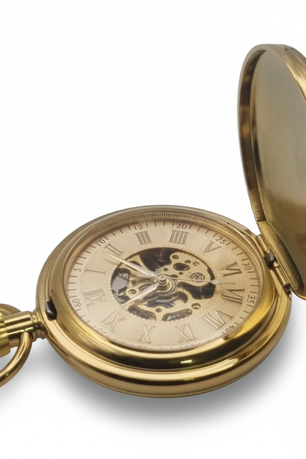 FAC-119-pocket-watch-4 Gold Vintage Car Double Hunter Fob Watch product image