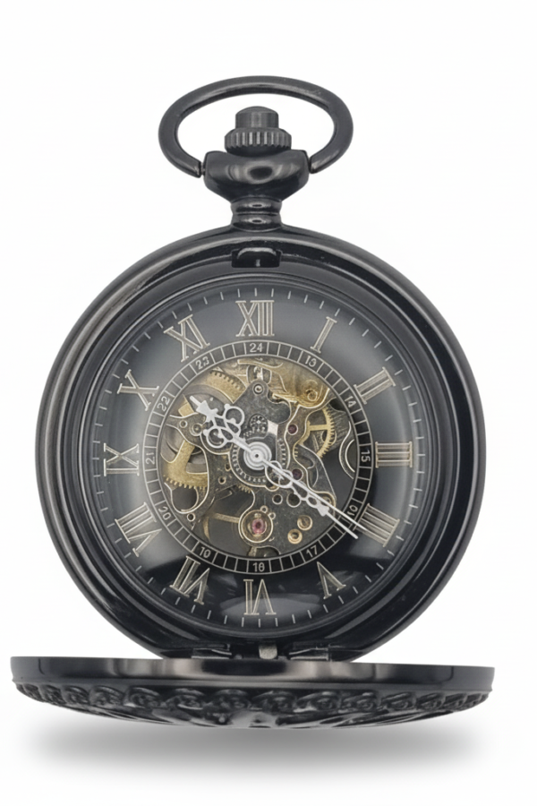 FAC-132-pocket-watch-3 Black Sunspear Demi Hunter Fob Watch product image