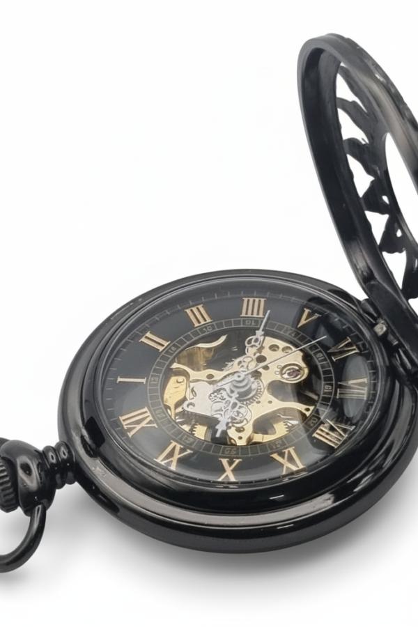 FAC-132-pocket-watch-4 Black Sunspear Demi Hunter Fob Watch product image