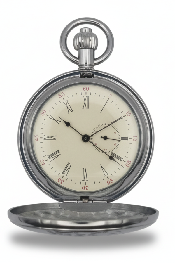 FAC150-pocket-watch-3 Polished Silver Locomotive Hunter Pocket Watch product image