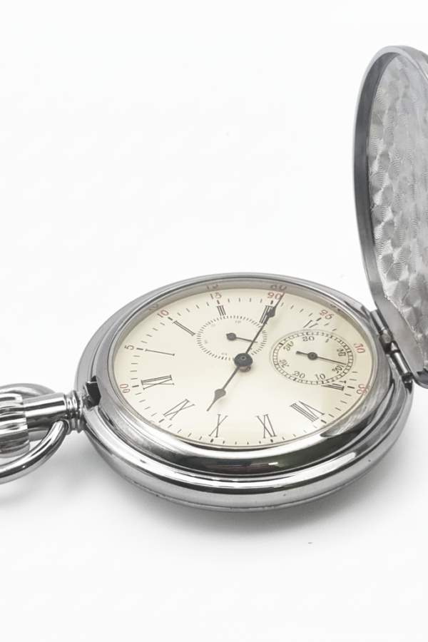 FAC150-pocket-watch-4 Polished Silver Locomotive Hunter Pocket Watch product image