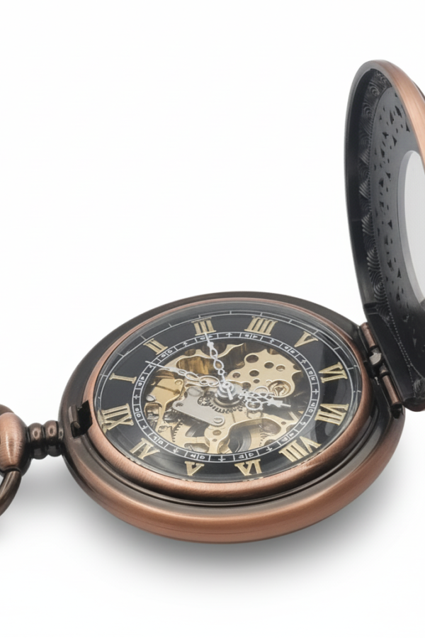 FAC152-pocket-watch-4 Bronze Greek Symbol Half Hunter Pocket Watch product image