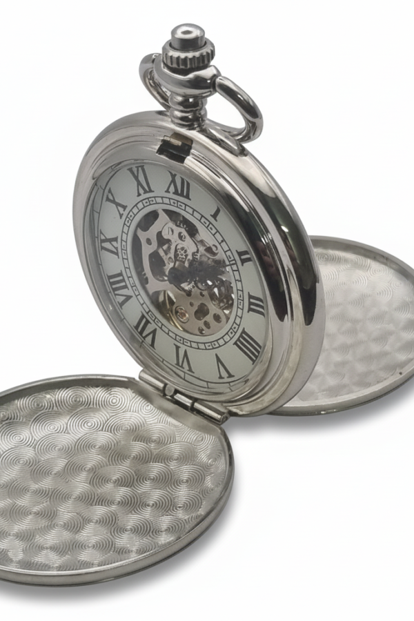 FAC160-pocket-watch-5 Silver Victorian Double Hunter Fob Watch product image