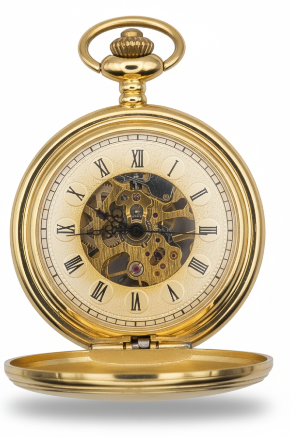 FAC166-pocket-watch-3 Golden Victorian Rim Hunter Pocket Watch product image