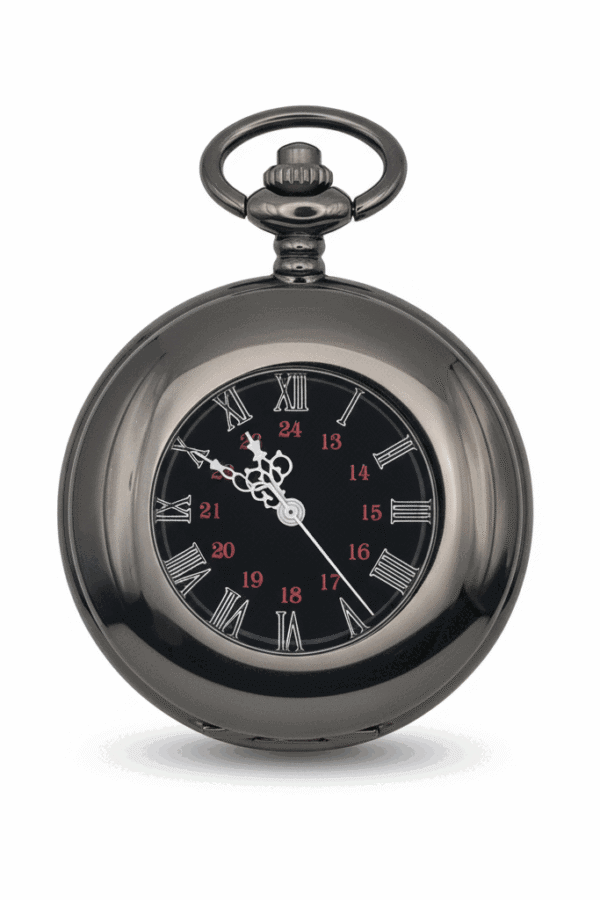 Polished Black Half Hunter Pocket Watch AU image 1 Polished Black Half Hunter Pocket Watch AU image 1