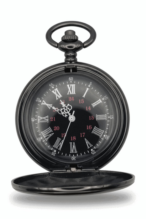 Polished Black Half Hunter Pocket Watch AU image 2 Polished Black Half Hunter Pocket Watch AU image 2