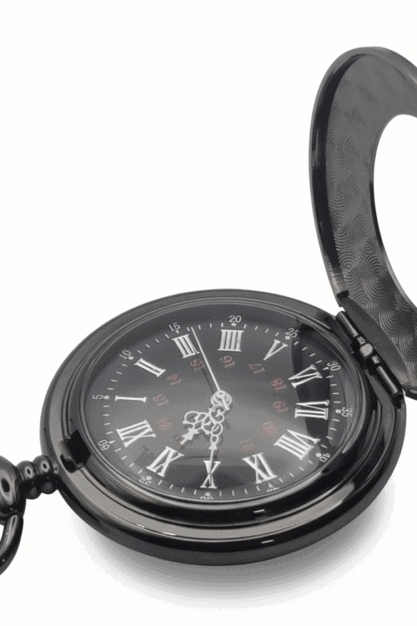 Polished Black Half Hunter Pocket Watch AU image 3 Polished Black Half Hunter Pocket Watch AU image 3
