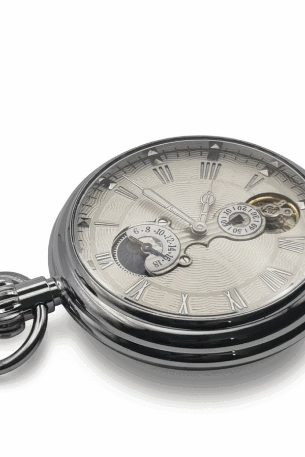 Silver Mechanical Open Dial Pocket Watch AU image 2 Silver Mechanical Open Dial Pocket Watch AU image 2