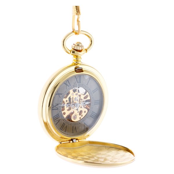 Smooth Gold Full Hunter Pocket Watch AU image 4 Smooth Gold Full Hunter Pocket Watch AU image 4