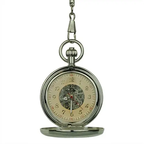 Polished Silver Double Hunter Fob Watch