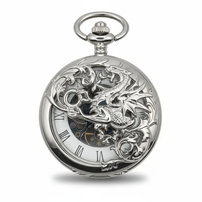 Black Greek Symbol Half Hunter Pocket Watch
